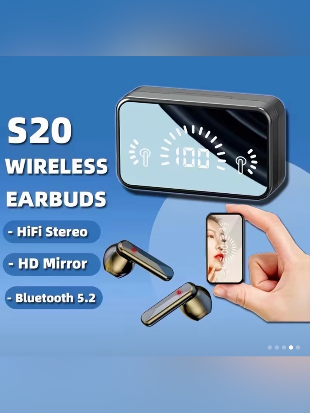 🥳 2 for $15 🥳 Wireless Bluetooth Earbuds Mirror Digital Display Charging Case